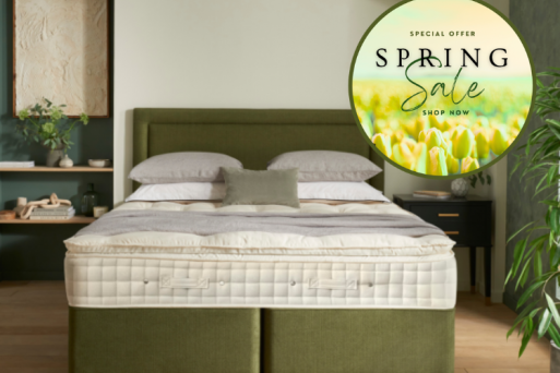 Hypnos Green Deep Divan Bed with Isobella Headboard